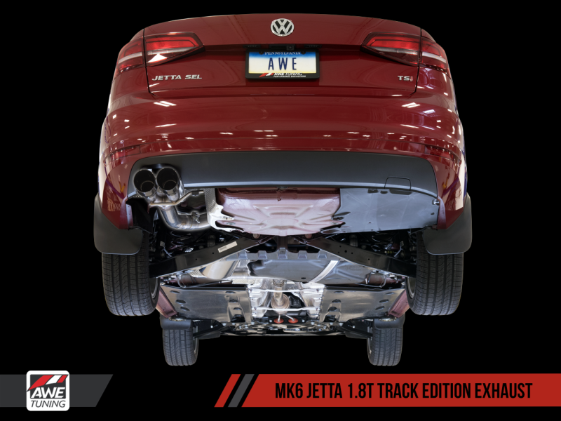 AWE Tuning Track Edition Exhaust - Diamond Black Tips for Mk6 GLI 2.0T - Mk6 Jetta 1.8T 3020-23028