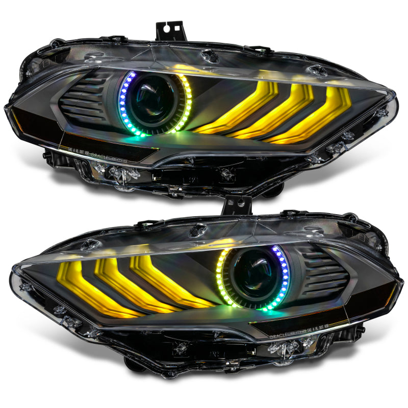 Oracle Lighting Dynamic ColorSHIFT LED Headlights - Black Series for 18-23 Ford Mustang 8204-332
