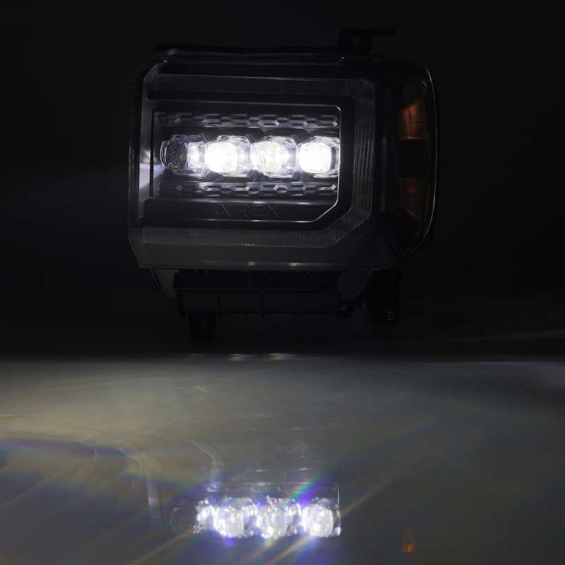 AlphaRex NOVA LED Projector Headlights Plank Style Black for 14-18 GMC Sierra 880617