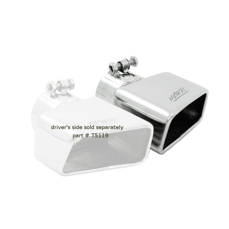 MBRP 4.5"x2.75"ID Rectangle Angled Cut 3"OD Inlet 7"Lgth Passenger Side T304 Universal One Tip T5120