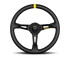 Momo MOD08 Steering Wheel 350 mm - Black Leather/Black Spokes/1 Stripe