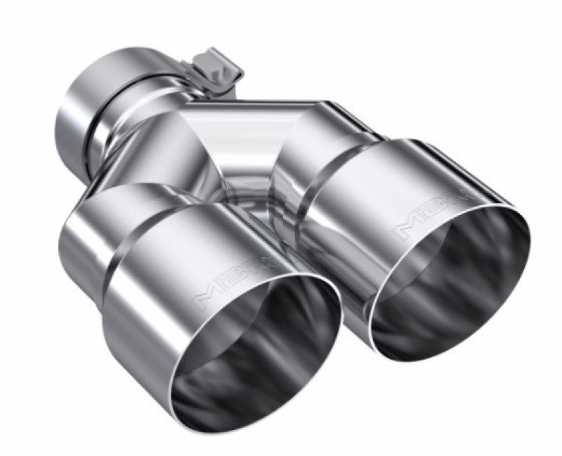 MBRP 3"ID/ 4" Dual Out/ L 9.37" / R 9.87" Single Wall T304 SS Univ Exhaust Tip - T5183