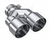 MBRP 3"ID/ 4" Dual Out/ L 9.37" / R 9.87" Single Wall T304 SS Univ Exhaust Tip - T5183