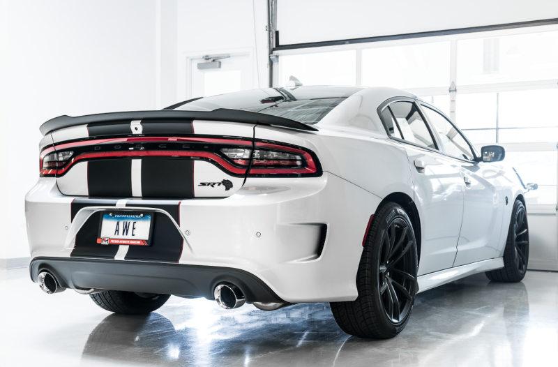 AWE Tuning Non-Resonated Touring Edition Exhaust Silver Tips for Dodge Charger 6.4L/6.2L SC 3020-32056