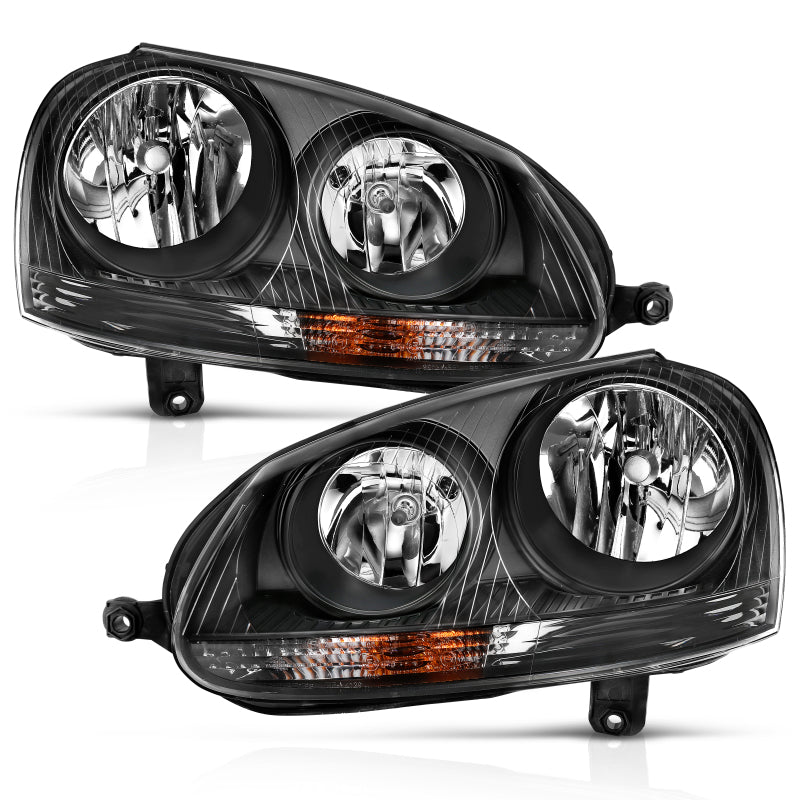 ANZO 2006-2009 Volkswagen Us Rabbit Crystal Headlight Black (Halogen Only)