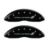 MGP 4 Caliper Covers Engraved Front & Rear With stripes/Challenger Black finish silver ch