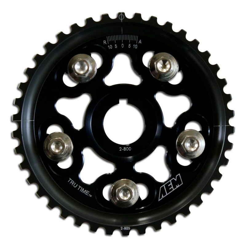 AEM Black Tru-Time Adjustable Cam Gear For 92-01 Honda Prelude Si VTEC/ Base & SH True - 23-801BK