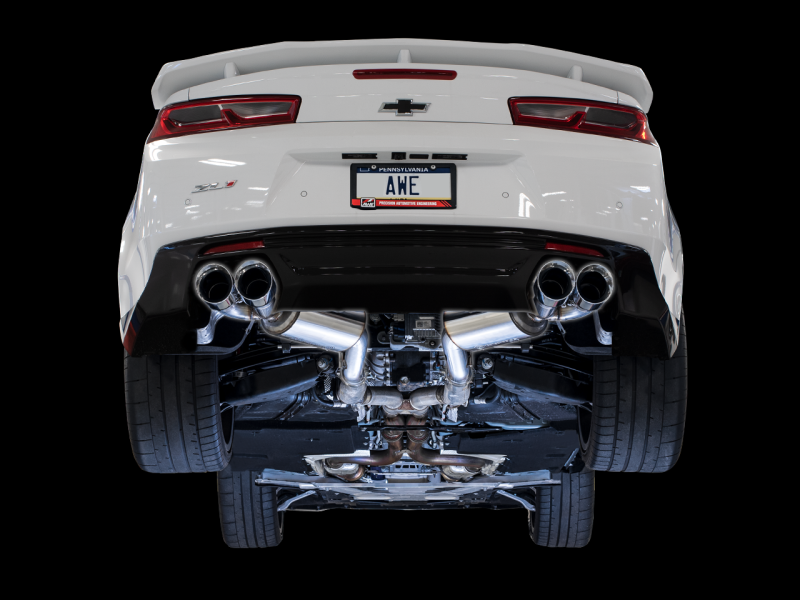 AWE Tuning Axle-back Exhaust Touring Edition Quad Chrome Silver Tips for Chevrolet Camaro SS 3015-42093