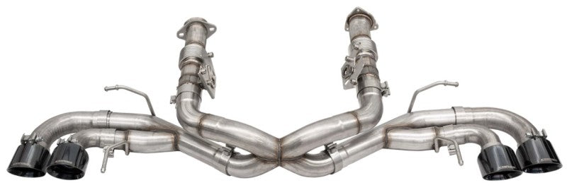 Corsa 2020 Corvette C8 3in Xtreme Cat-Back Exhaust 4.5in Blk Quad Tips - Integrates stock AFM Valve