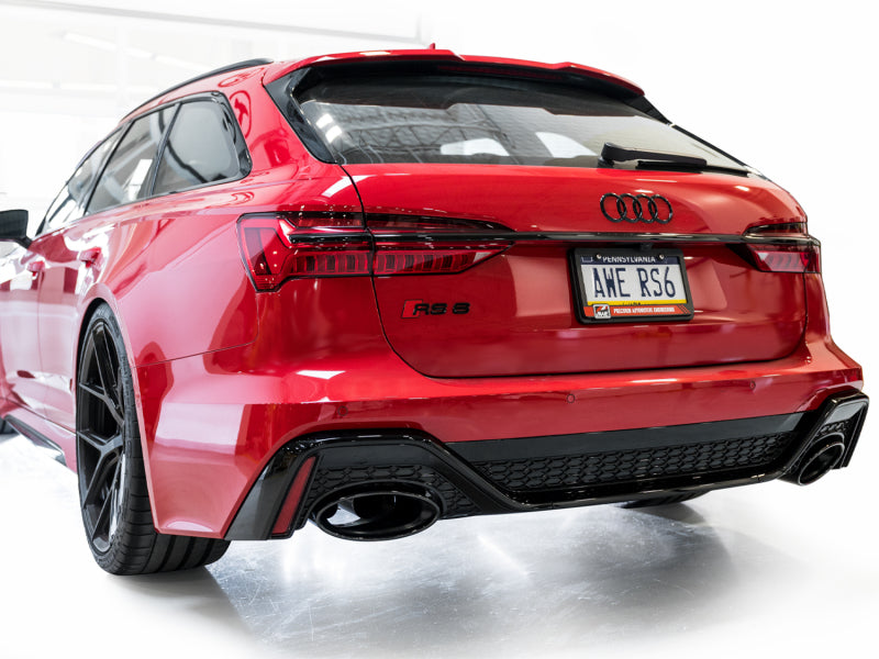 AWE Tuning SwitchPath Cat-back Exhaust - Diamond Black Tips for 21-23 Audi C8 RS6/RS7 3025-33776