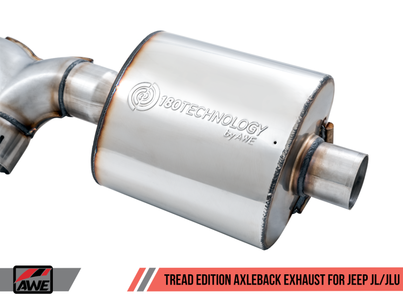 AWE Tuning Tread Edition Axleback Dual Exhaust w/Diamond Black Tips For 18+Jeep WranglerJL/JLU 3015-33001