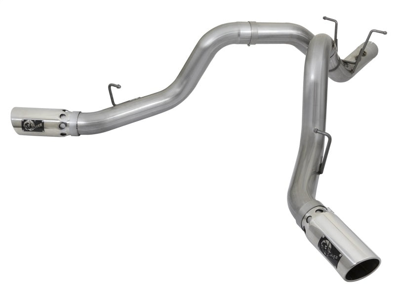 aFe Large Bore-HD 4in 409-SS DPF-Back Exhaust w/Dual Polished Tips 2017 GM Duramax V8-6.6L (td) L5P