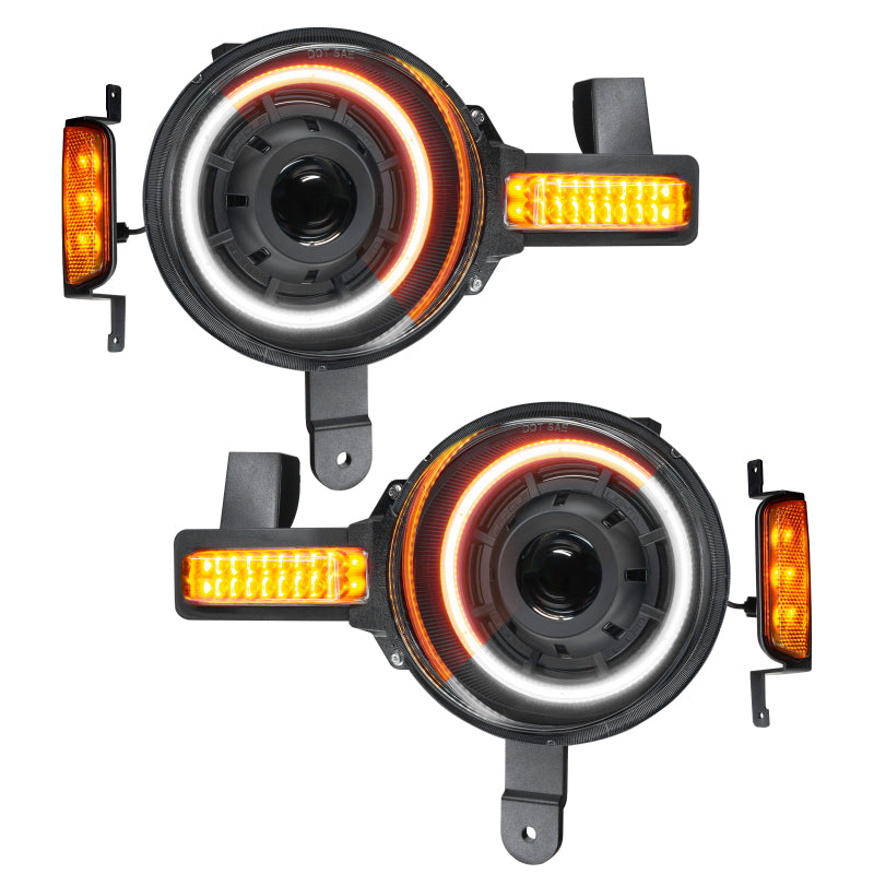 ORACLE Lighting Oculus Amber/White Switchback Bi-LED Projector Headlights for 2021+ Ford Bronco 5886-023