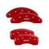 MGP 4 Caliper Covers Engraved Front & Rear MGP Red Power Coat Finish Silver Characters-Honda Accord