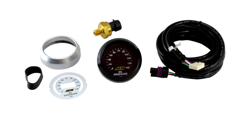 AEM 52mm 150psi Classic Digital Oil Pressure Gauge Kit - 30-4407