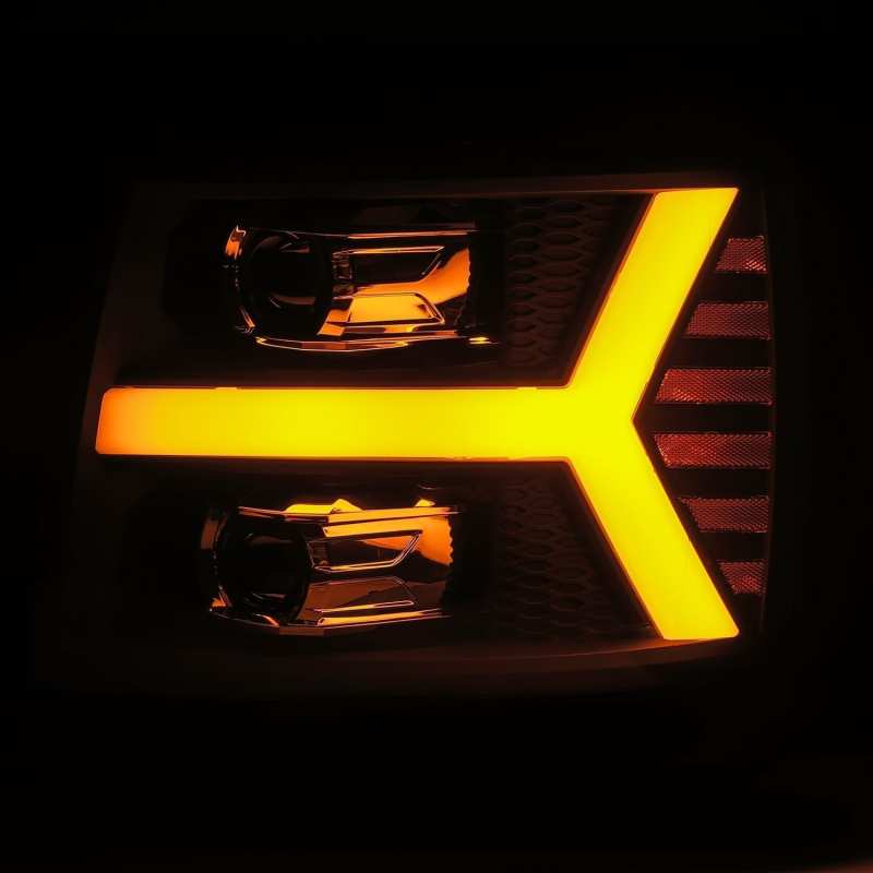 AlphaRex LUXX LED Projector Headlights Plank Style Jet Black for 07-13 Chevy 1500 880223