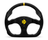 Momo MOD30 Steering Wheel 320 mm - Black Suede/Black Spokes/1 Stripe