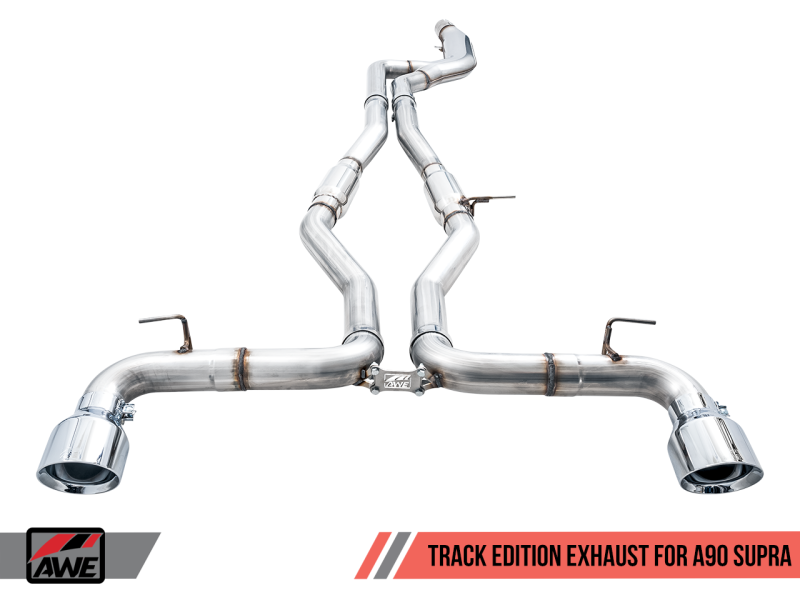 AWE Tuning Resonated Track Edition Exhaust w/5" Chrome Silver Tips For 2020Toyota Supra A90 3015-32116