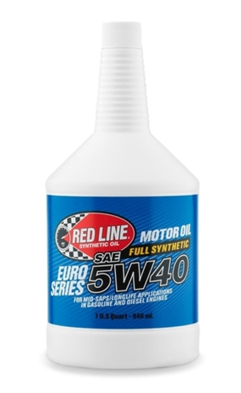 Red Line Euro-Series 5W40 Synthetic Motor Oil (Set of 12 x 1 Qt Bottle) 12404