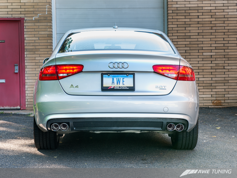 AWE Tuning Touring Edition Exhaust Quad Tip Polished Silver Tips for Audi B8 A4 3015-42018