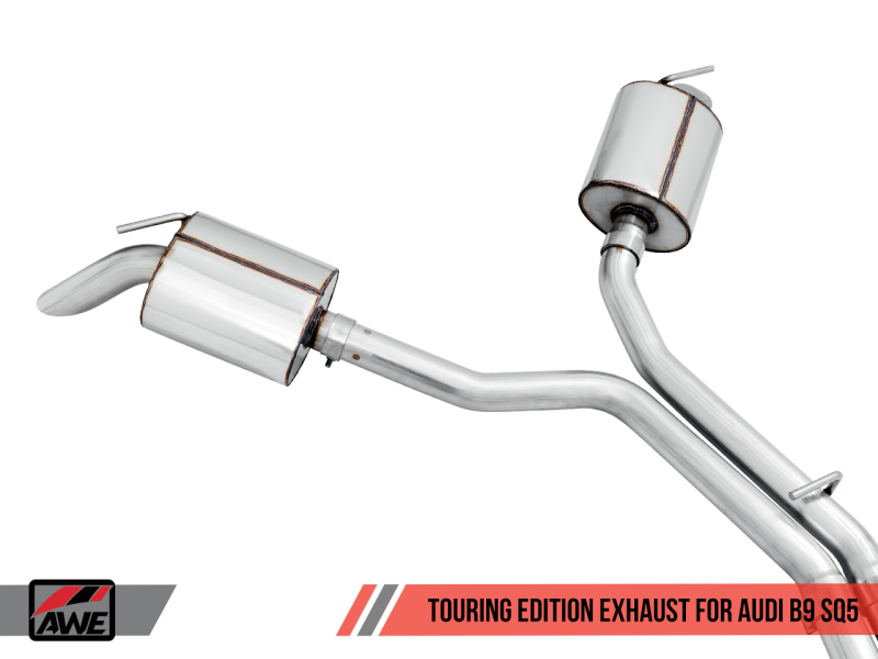 AWE Tuning Touring Edition No Tips Turn Downs Cat-Back Exhaust For Audi B9 SQ5 Resonated 3015-31016