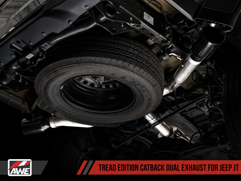 AWE Tuning Tread Edition Cat-Back Dual Exhaust Diamond Black Tip for Jeep Gladiator JT 3.6L 3015-33101