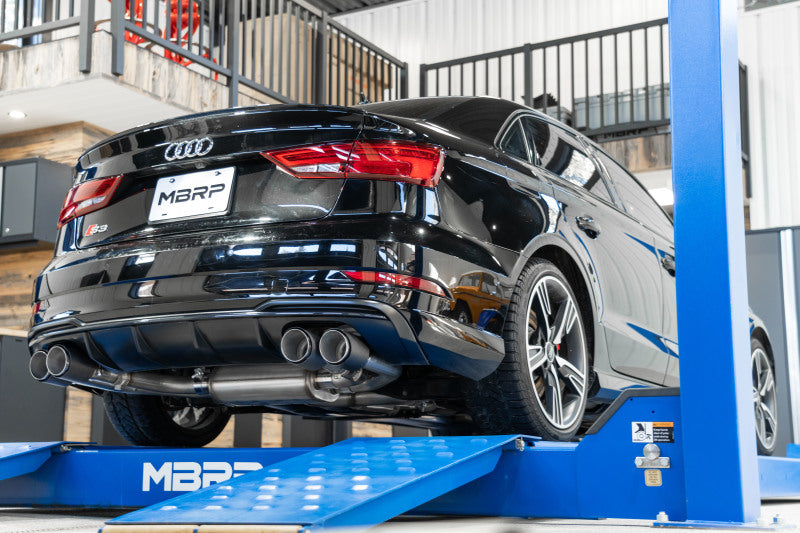 MBRP Quad Split Rear Exit 15-20 Audi S3, T304 w/ Carbon Fiber Tips (Active Exhaust) S46043CF