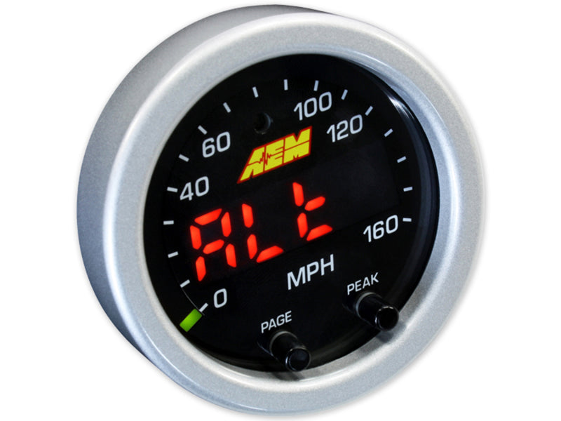 AEM X-Series 0-160 MPH Black Bezel w/ Black Face GPS Speedometer Gauge - 30-0313