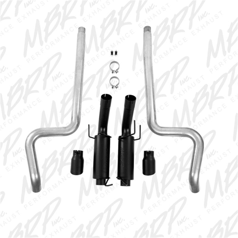 MBRP 3"Cat Back Dual Split Rear Race Version 4" Black Tips For 11-14 Ford Mustang GT 5.0L S7264BLK