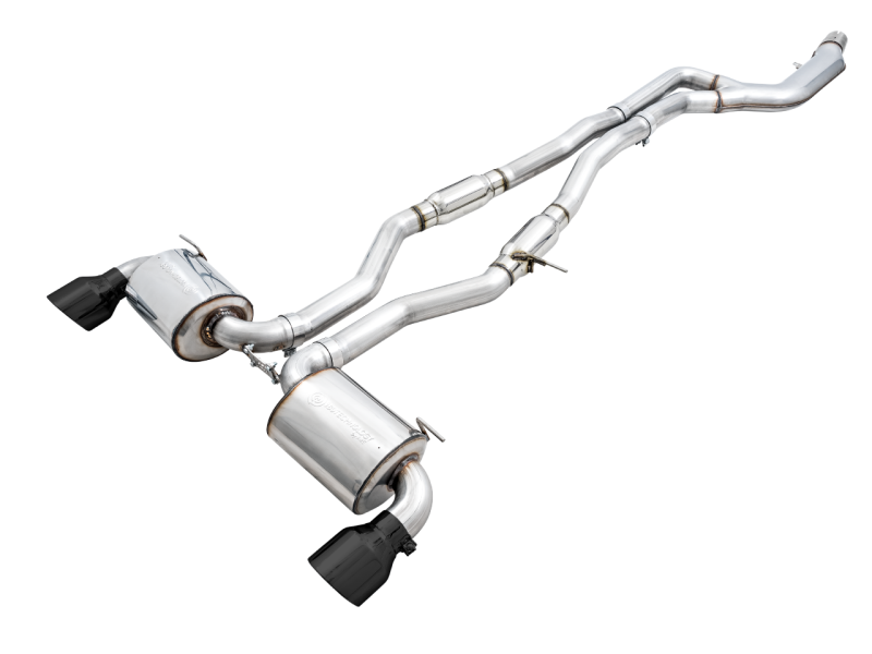 AWE Tuning Resonated Touring Edition Exhaust 5" Diamond Black Tips for Toyota Supra A90 3015-33132