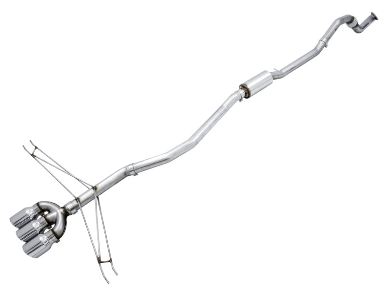 AWE Tuning Track Edition Exhaust w/Front Pipe & Triple Chrome Silver Tips for Honda Civic 3020-52008