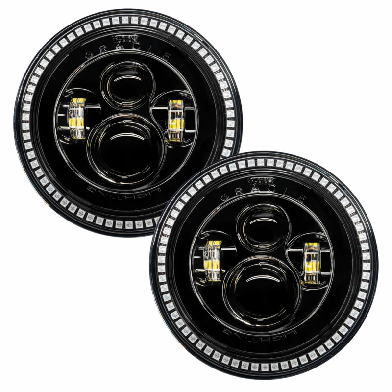 ORACLE Lighting High Powered LED Headlights 7in (Black Bezel) - ColorSHIFT w/BC1 Controller 5769-335
