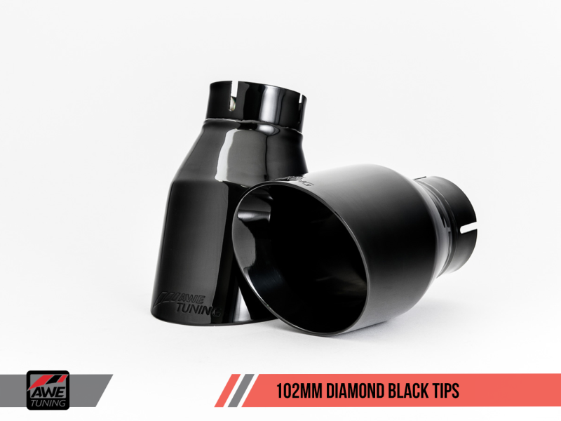 AWE Tuning Track Edition Exhaust Dual Outlet - Diamond Black Tips for Audi B9 A4 3020-33026