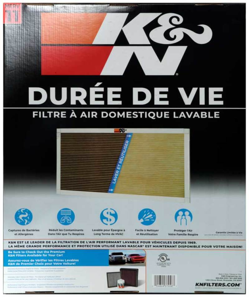 K&N 20 X 24 X 1, MERV 11 HVAC Filter - HVC-12024