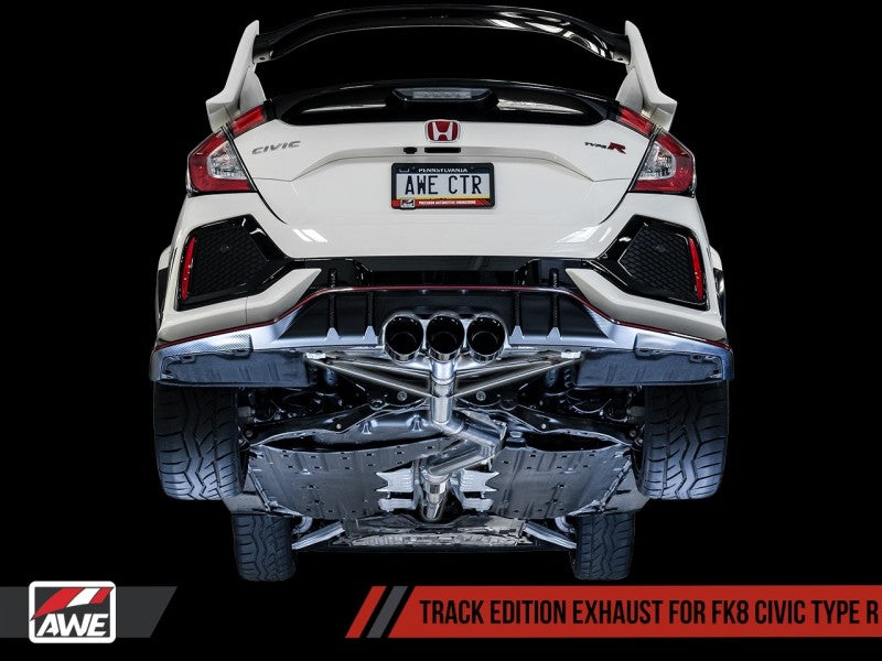 AWE Tuning Track Edition Exhaust w/Front Pipe & Triple Diamond Black Tips for Honda Civic 3020-53002