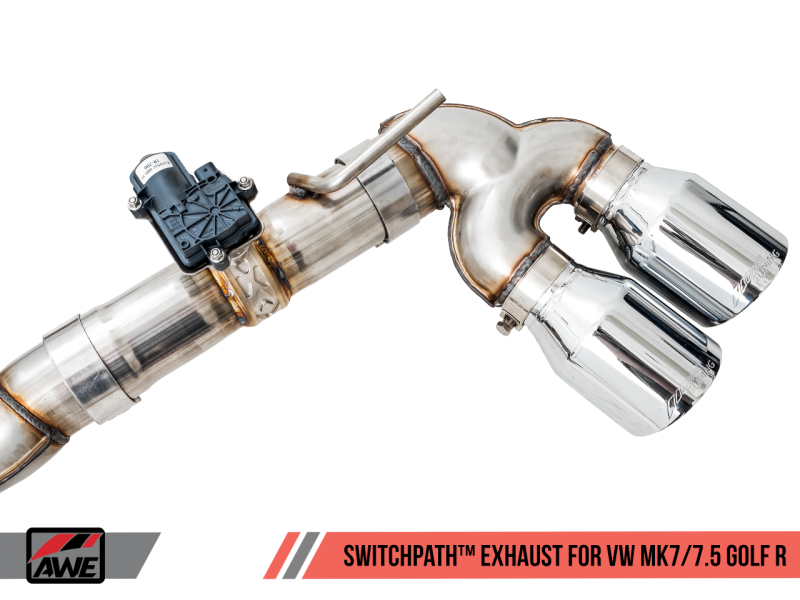 AWE Tuning SwitchPath Exhaust w/Chrome Silver Tips 102mm for Mk7 Golf R 3025-42064