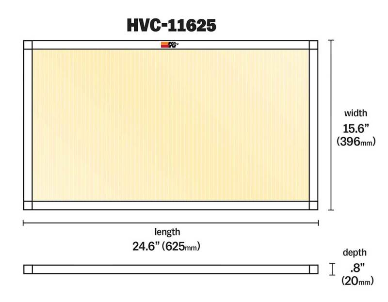 K&N 16 X 25 X 1, MERV 11 HVAC Filter - HVC-11625