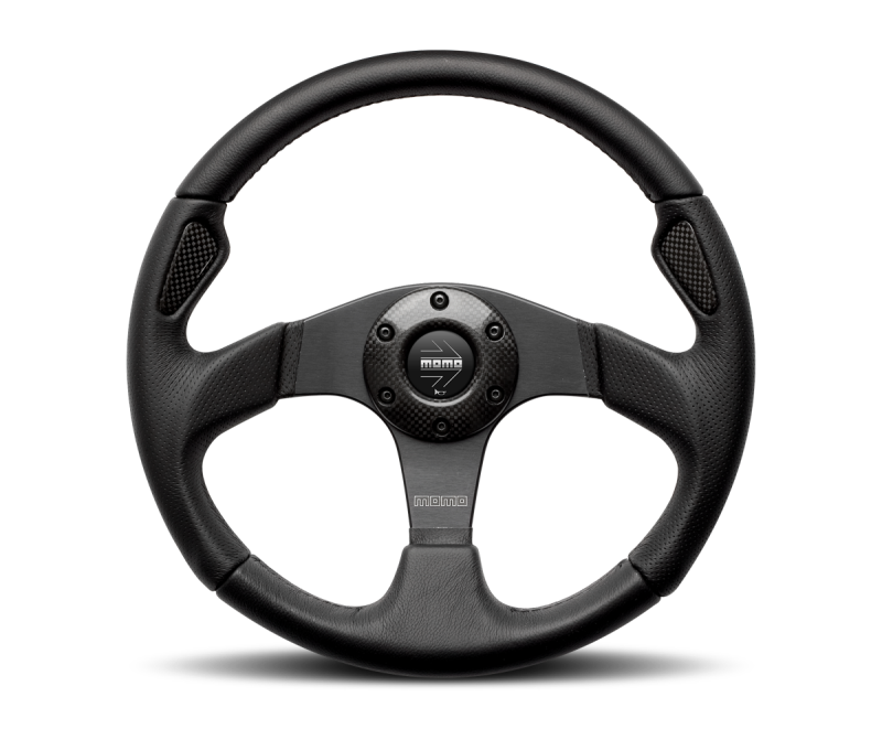 Momo Jet Steering Wheel 350 mm - Black AirLeather/Black Spokes