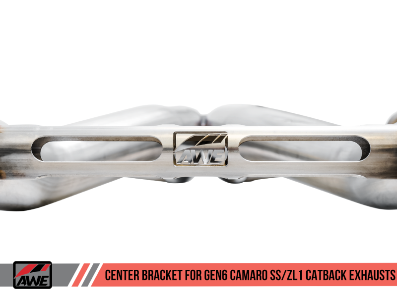 AWE Tuning Non-Res Cat-Back Exhaust Track Edition Quad Chrome Silver Tips for Chevy Camaro SS 3020-42066