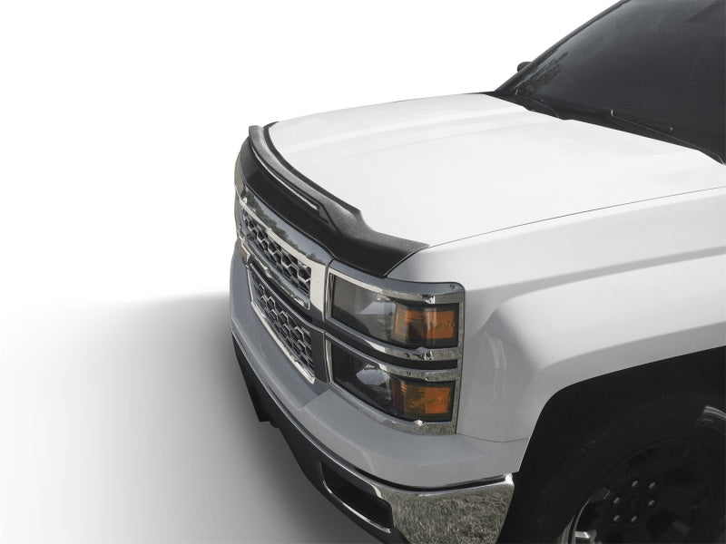 AVS 14-15 Chevy Silverado 1500 Aeroskin Low Profile Hood Shield w/ Lights - Black