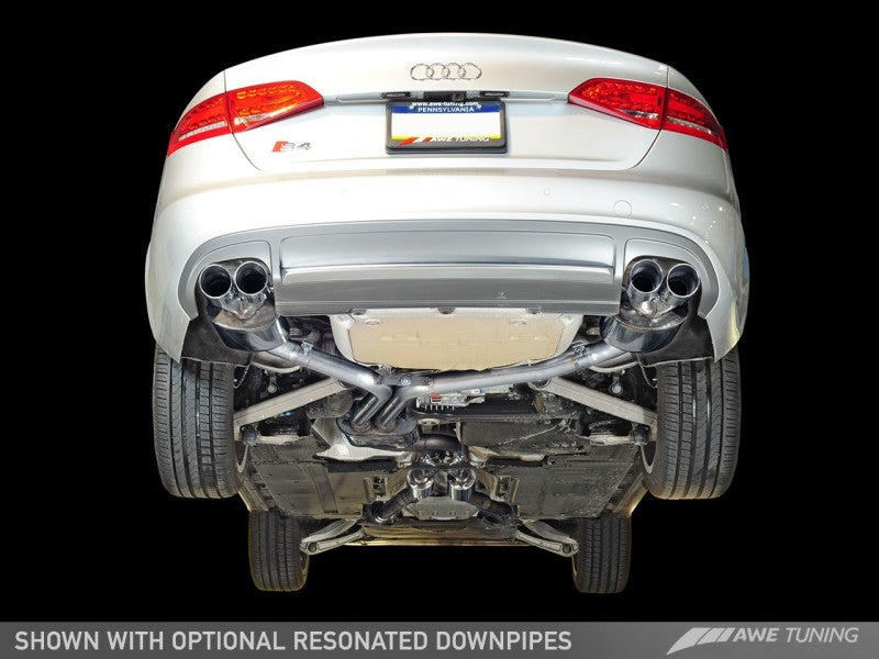 AWE Tuning Touring Edition Exhaust for Audi B8/B8.5 S4 3.0T - 90mm Diamond Black Tips 3010-43014