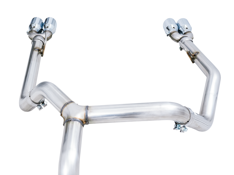 AWE Tuning 0FG Catback Split Rear Exit Quad Chrome Tips for 4th Gen GM 1500 5.3L 3015-42201