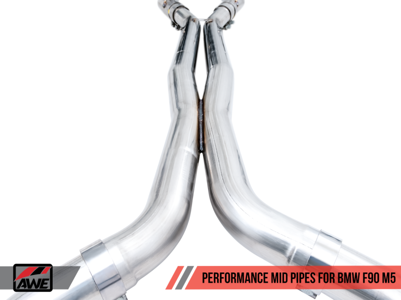 AWE Tuning Non-Resonated Performance Mid Pipes for 18-19 BMW F90 M5 3020-11024