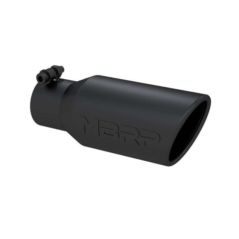 MBRP 4" OD, 2.75" Inlet, 10" Length Black Universal Angled Rolled End Tip - T5157BLK