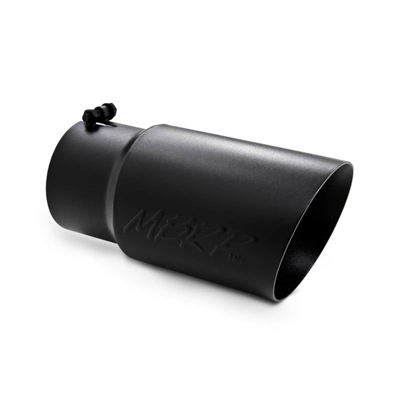 MBRP 6" O.D. Dual Wall Angled 5" inlet 12" length Black Coated Universal Tip - T5074BLK