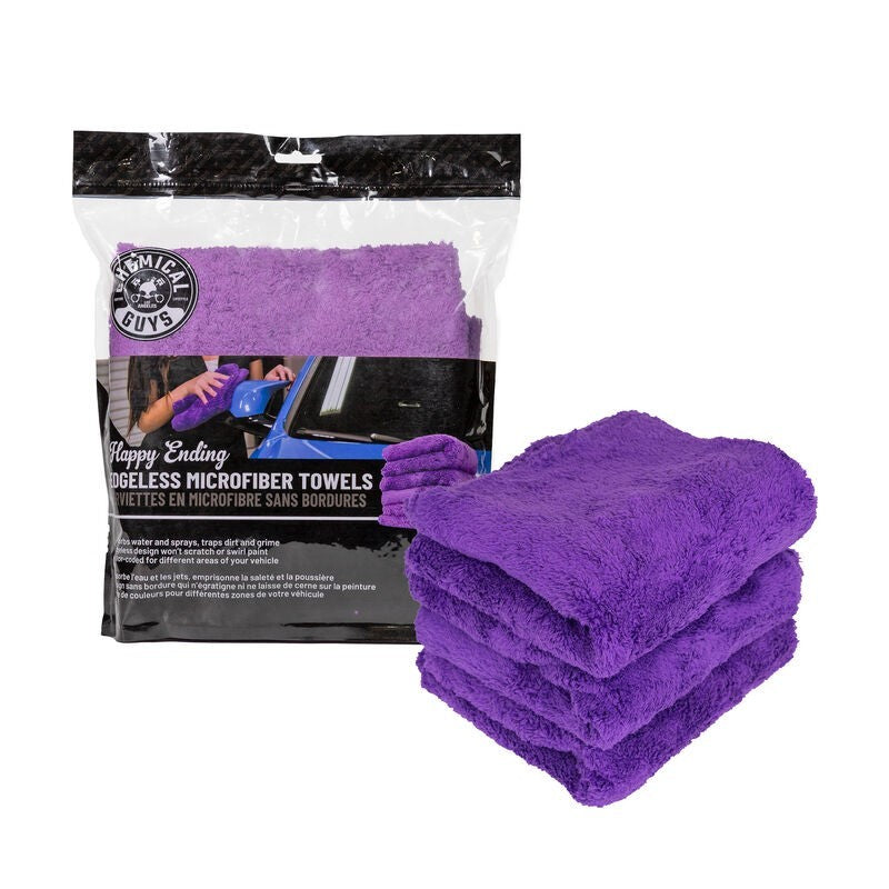 Chemical Guys Purple Ultra Edgeless Microfiber Towel 16in x 16in (Set of 16 x 3-Pack Towels) MIC34803