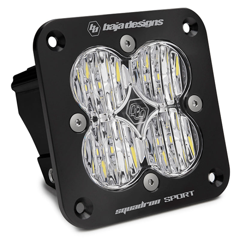 Baja Designs Squadron Sport Black Flush Mount LED Light Pod, Wide Cornering Pattern, Clear 551005