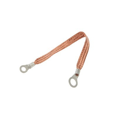 Allstar Performance Copper Ground Strap 12in w/ 1/4in and 3/8in Ring ALL76329-12