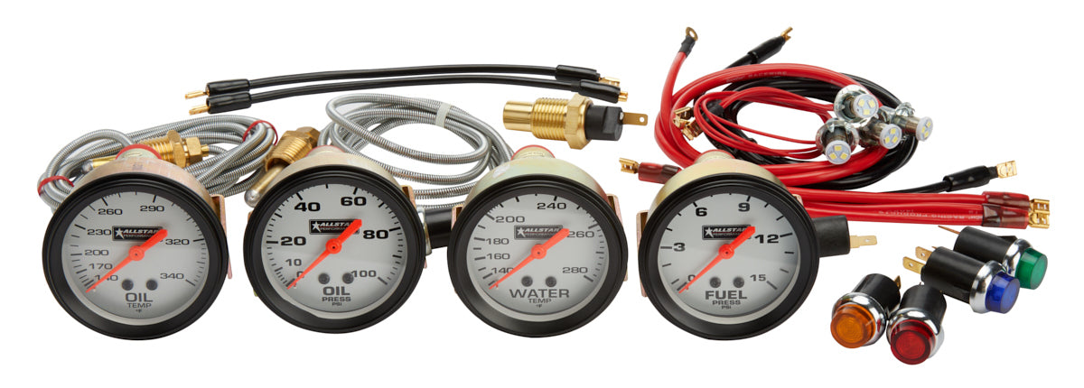 Allstar Performance Oil Pressure /Water Temperature /Oil Temperature /Fuel Pressure Gauge Kit ALL80083