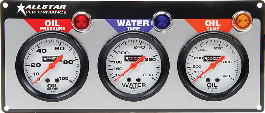 Allstar Performance 3 Gauge Panel ALL Oil Pressure/Oil Temperature/Water Temperature ALL80091